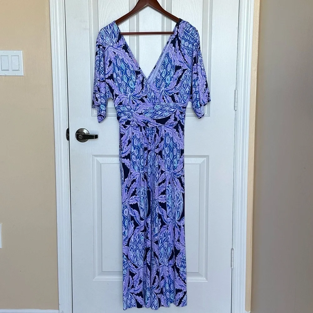 Lilly Pulitzer Parigi Midi Dress Lilac Verbena Coco Safari Purple S - Picture 6 of 11